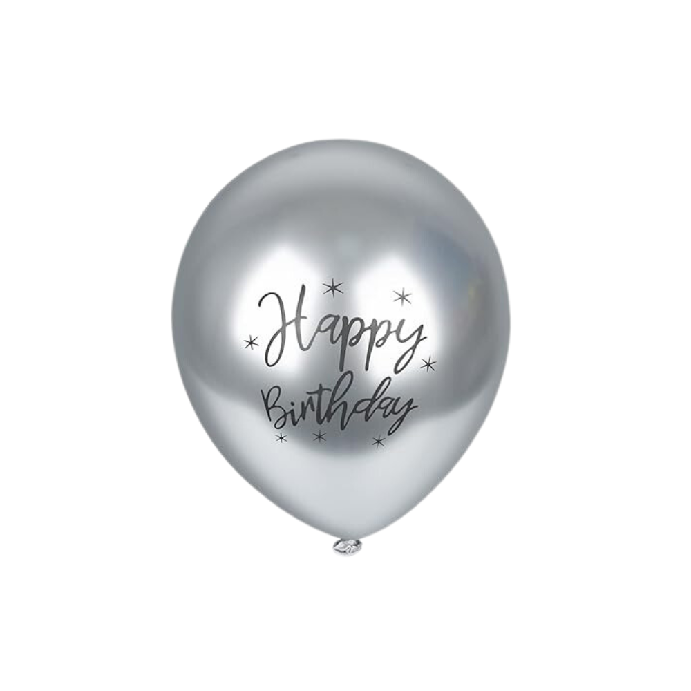 Happy Birthday Balloon - Silver